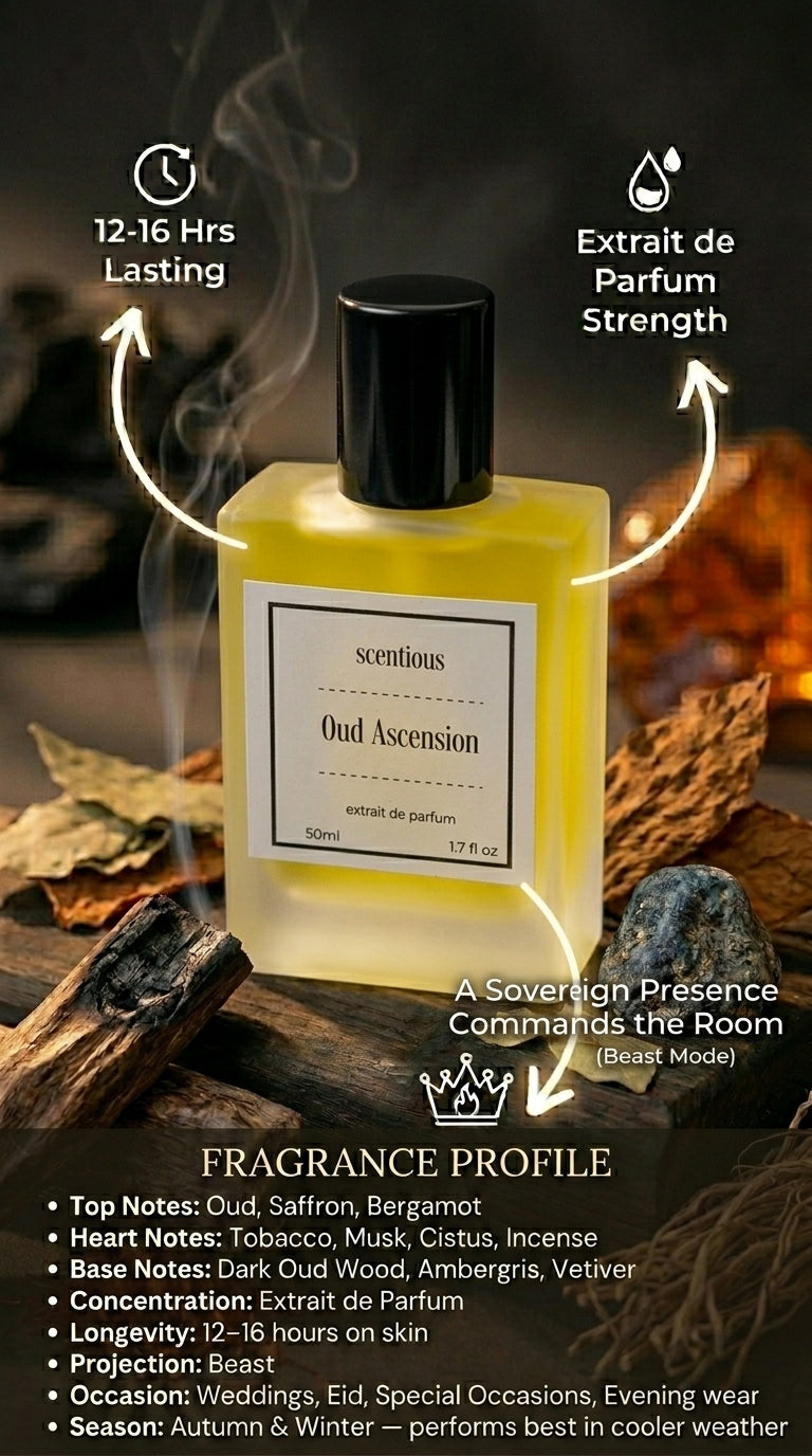 Oud Ascension | Luxury Oud Perfume for Men in Pakistan | Long Lasting Oud Fragrance | Scentious