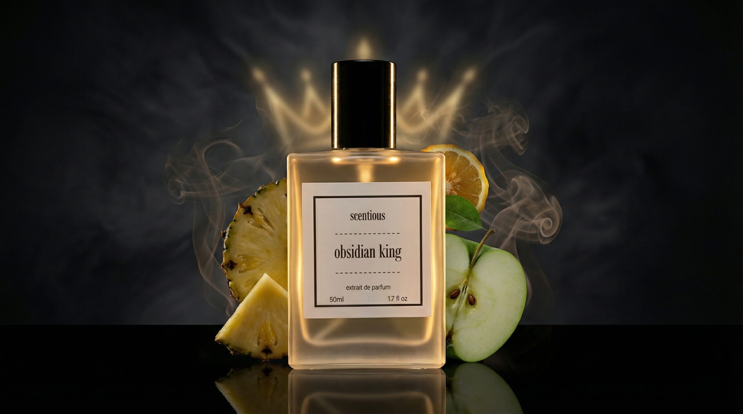 Obsidian King premium fruity woody perfume for men by Scentious Pakistan